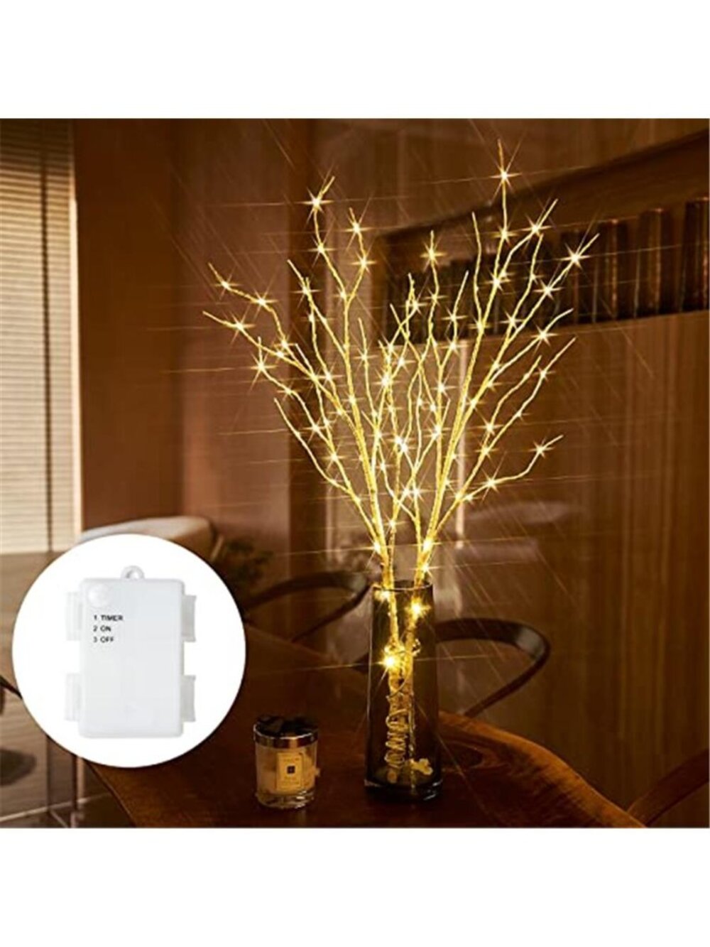 Lighted Birch Willow Branches 32in 100 LED Battery Operated Christmas Home Decor